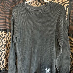 BDG Men's Waffle Knit Long Sleeve Acid Wash Size M